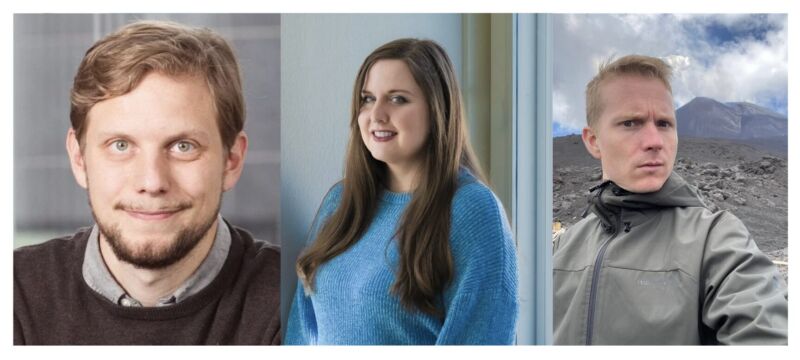 Kuvassa Ainstainin tekijätiimi vasemmalta Jani Hannula, Jessica Salminen-Saari, Jooseppi Järvinen